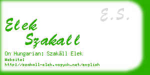 elek szakall business card