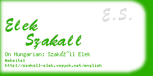 elek szakall business card